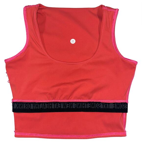 Stance Happenings Red Pink Scoop Neck Crop Top Size Medium - Picture 6 of 9